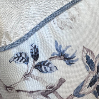 Southport Blue & Taupe Floral Lumbar Cushion 35cm x 55cm