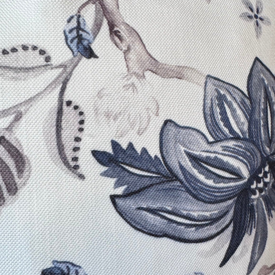 Southport Blue & Taupe Floral Lumbar Cushion 35cm x 55cm