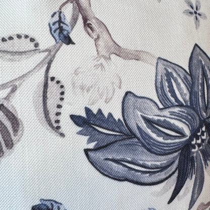 Southport Blue & Taupe Floral Lumbar Cushion 35cm x 55cm