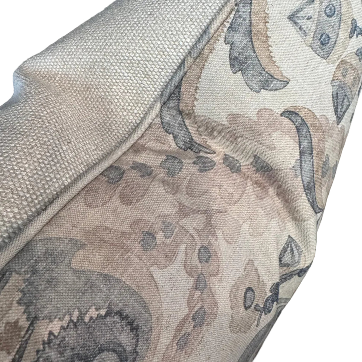 Ava Blue & Taupe Lumbar Cushion 40cm x 60cm