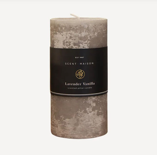 Maison Pillar Candle Lavender Vanilla 3" x 6"