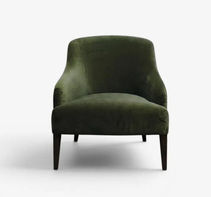 Green armchair on a white background
