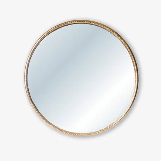 Elevate your space with the Rope Design Mirror Featuring a distinctive gold rope frame, this mirror adds a touch of elegance and warmth to any room. Its timeless design effortlessly complements both classic and contemporary decor, creating a focal point that reflects your style. Perfect for entryways, living rooms, or bedrooms, this mirror enhances natural light while adding a luxurious accent to your home.