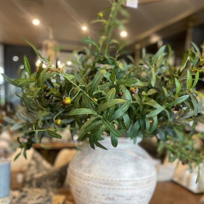 A classic symbol of tranquillity, our Faux Olive Branch adds a genuine feel to any space. Realistic foliage, stems, and branches will present a fresh look, even in the busiest of environments. Craft the perfect touch of green with our branch in a pot or vase, offering a timeless look for any area in your home. Styled.