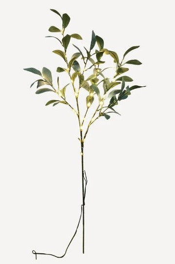 This Large Faux Olive Light Up Branch is a luxurious addition to any home. 15 LED lights adorn the lovely faux greenery, creating an elegant and timeless look that adds a unique touch to any décor. Perfect for vases or pots, it will add a special ambiance to your space.