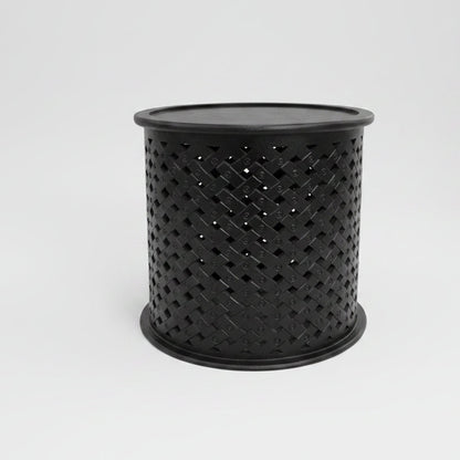 This timeless, hand-crafted Pavillion Side Table is expertly carved from solid mango wood, creating a delicate lattice-work frame. Its classic, elegant design makes it a perfect complement to any decor. Front