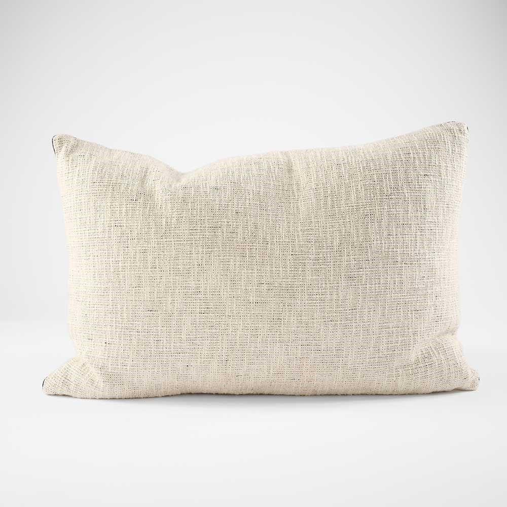 The Eloise Cotton Piped Edge Lumbar Cushion provides a sophisticated look with its textured finish and contrast piping. It is designed to be versatile and stylish, making for a great addition to any monochromatic or multi-colored design. Filled with a plump feather insert, the cushion is engineered to be the most comfortable on the market. Crafted from 100% cotton with black Japanese piping, the cushion is also OEKO-TEX® and GOTS certified.