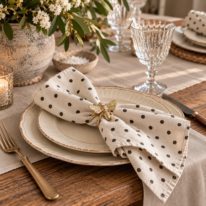 Polka Dot Cotton Napkins - Set of 4