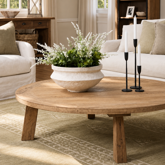 Lucca Round Reclaimed Oak Coffee Table | In Stock & Ready To Ship
