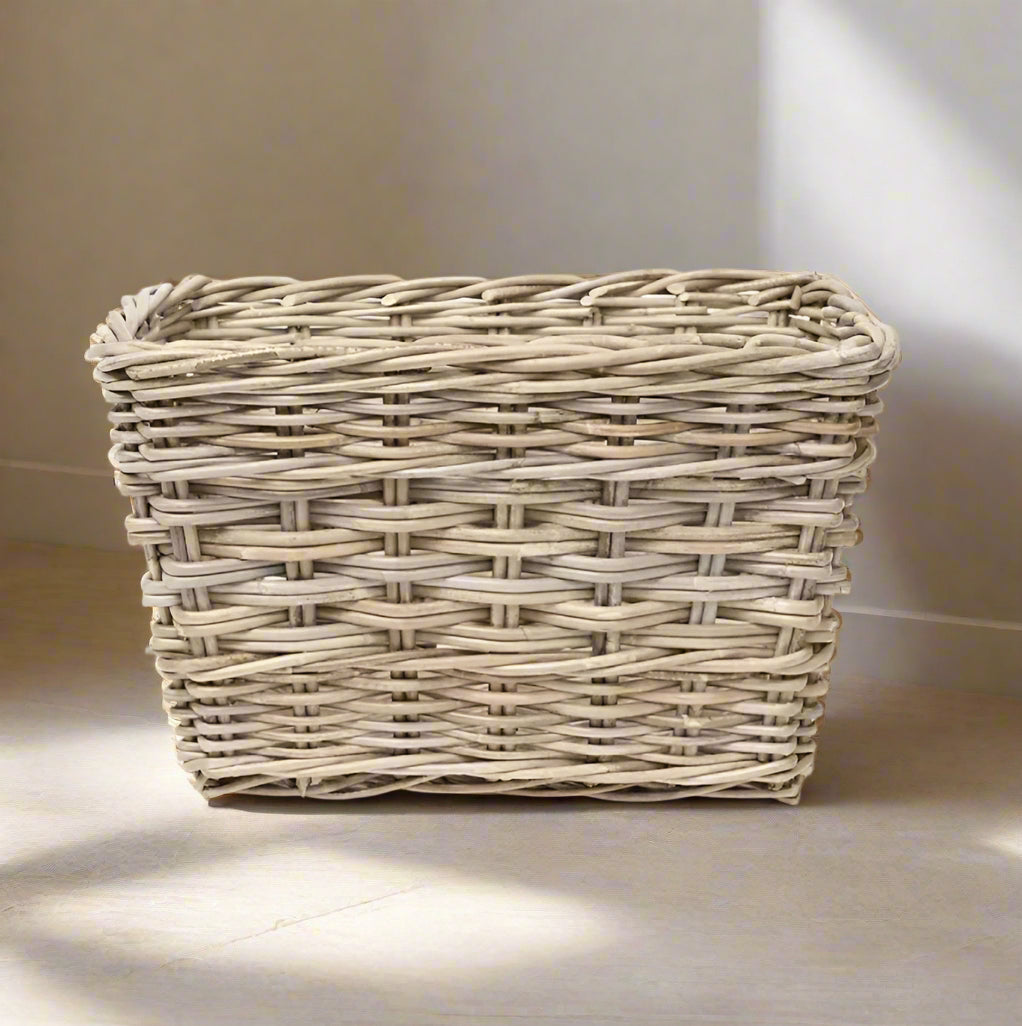 Lilly Open Weave Rattan Rectangular Basket