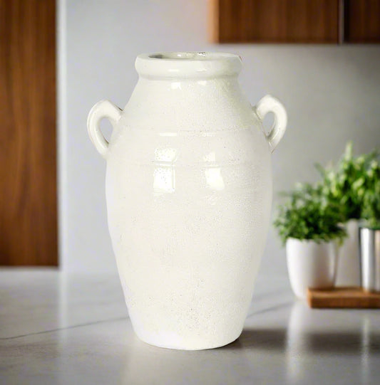 Kasha Cream Glazed Urn