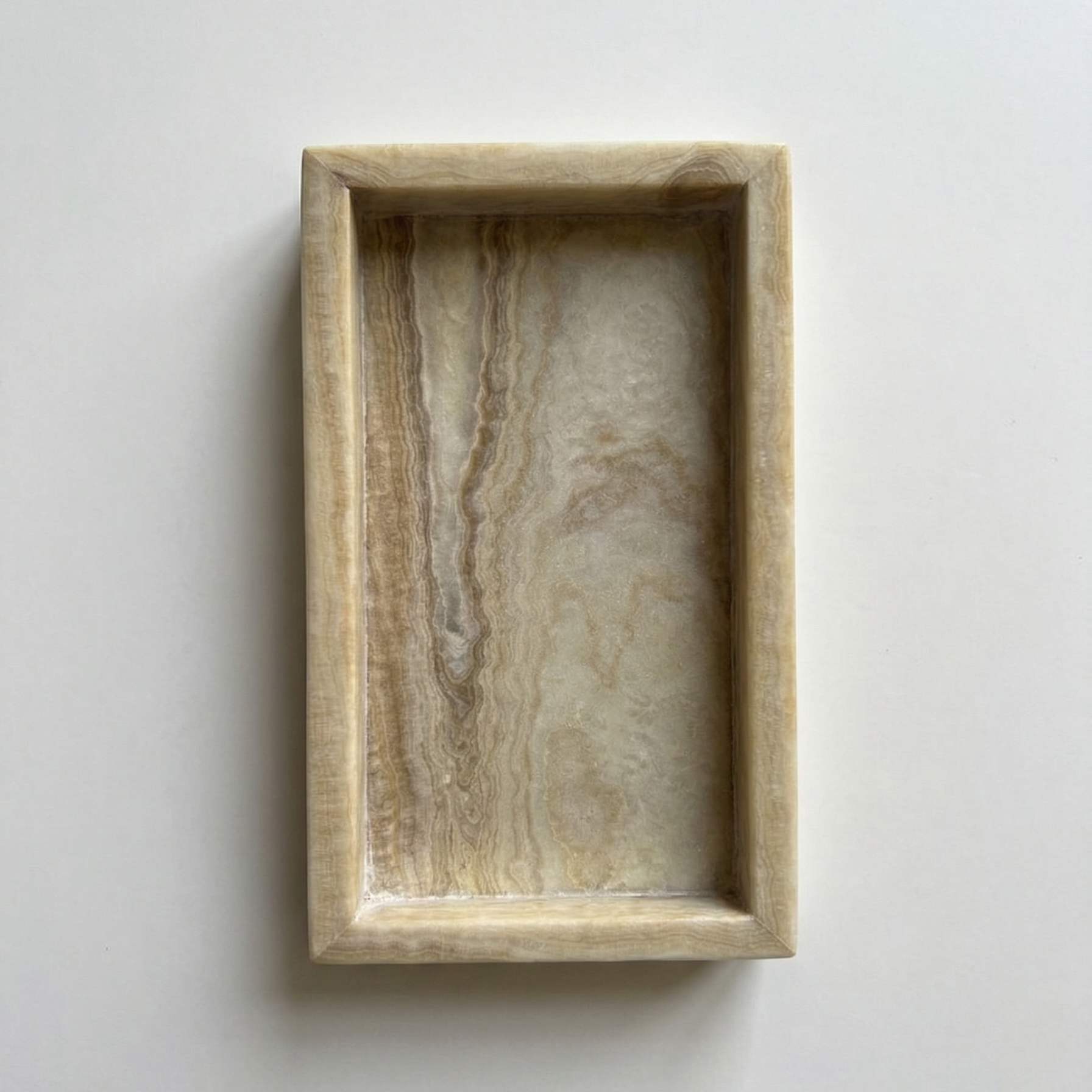 Onyx Tray with a natural grain pattern on a white background