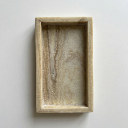 Onyx Tray with a natural grain pattern on a white background