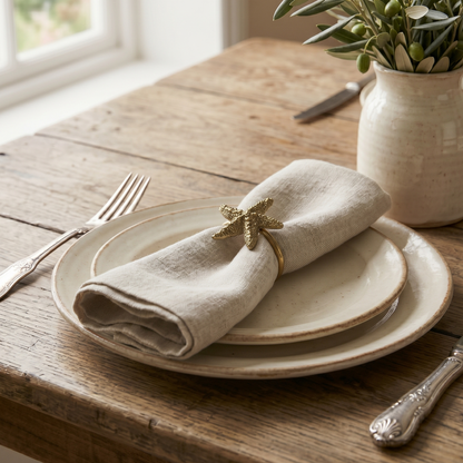 Starfish Brass Napkin Ring