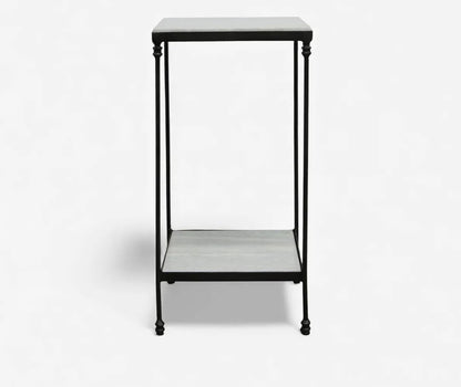 Thorpe Narrow Marble & Iron Side Table