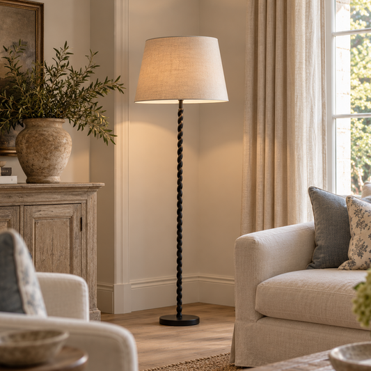 Valentina Black Twist Floor Lamp Base | In Stock & Ready To Ship