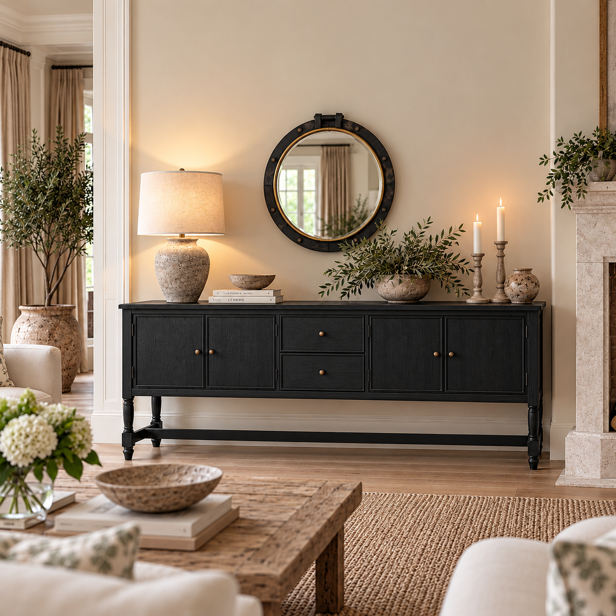 Bernard Black Oak Sideboard | In Stock & Ready To Ship