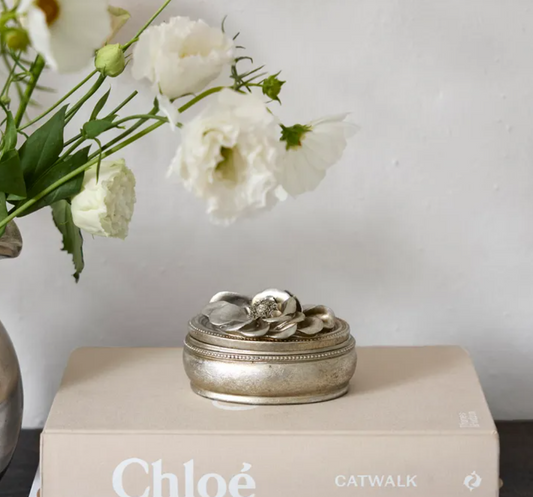 Gardenia Pewter Finish Trinket Box