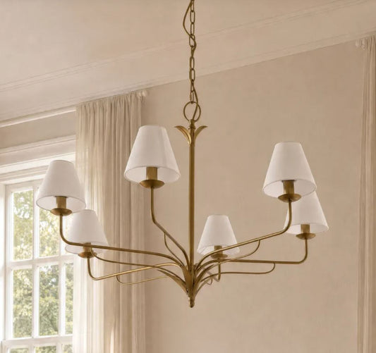 Aurora 6 Light Antique Brass Chandelier | Pre Order Now | Arriving November