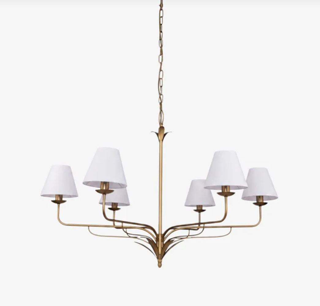 Aurora 6 Light Antique Brass Chandelier | Pre Order Now | Arriving November