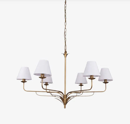 Aurora 6 Light Antique Brass Chandelier | Pre Order Now | Arriving November