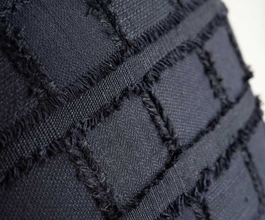 Franco Black Linen & Cotton Lumbar Cushion