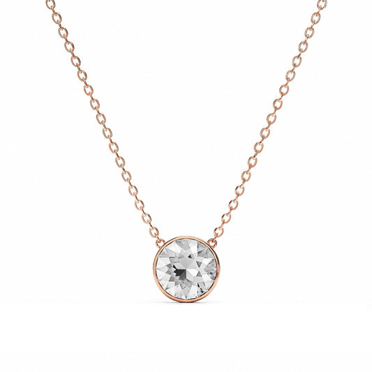 Clear Crystal Necklace – Rose Gold Plated