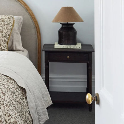 Chloe Black Oak Bedside Table - In Stock & Ready To Ship
