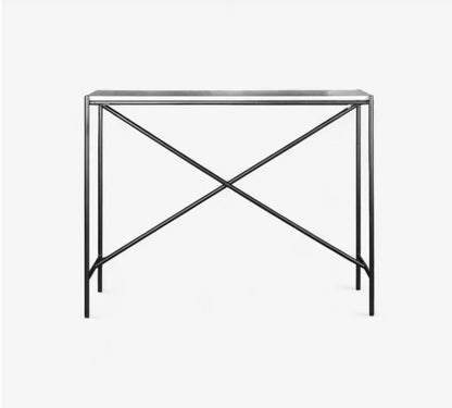 Whitmore Cross Bar Iron & Marble Console Table | In Stock & Ready To Ship