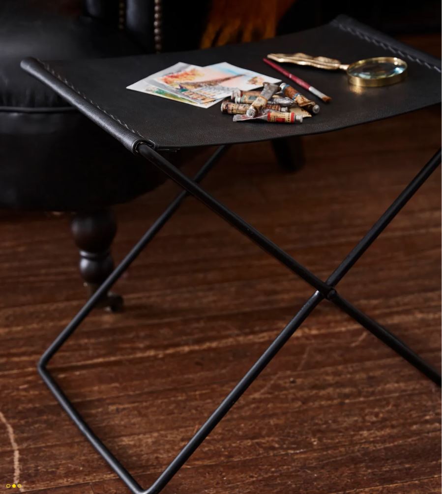 Warwick Black Leather & Iron Stool | Pre Order Now |  Arriving October