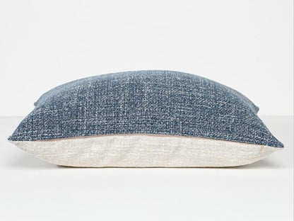 Emile Blue Ocean Texture Fabric Lumbar Cushion – 37cm x 57cm