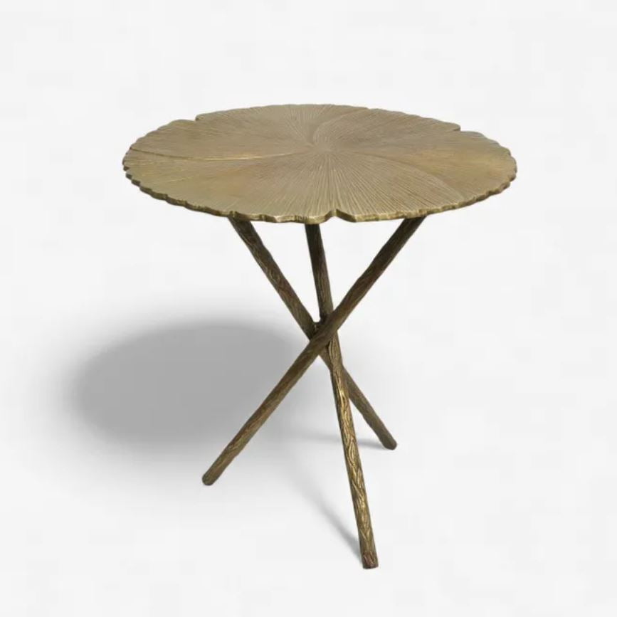 Bronze Leaf Side Table - In Stock & Ready To Ship