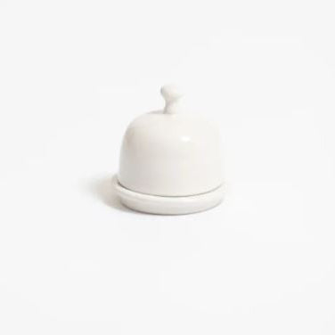 Ceramic Glazed Butter Dish With Lid