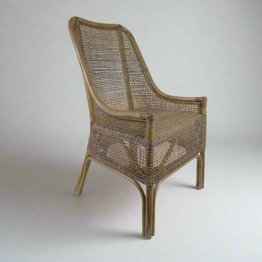 Wicker chair on a white background