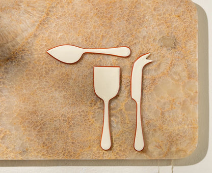 Alder Cream Enamel Cheese Set