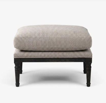 Chester Antique Black Ottoman/Footstool