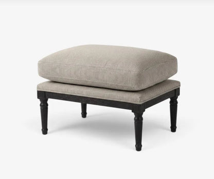 Chester Antique Black Ottoman/Footstool