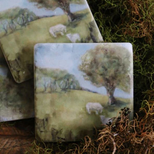 coasters of grazing sheep