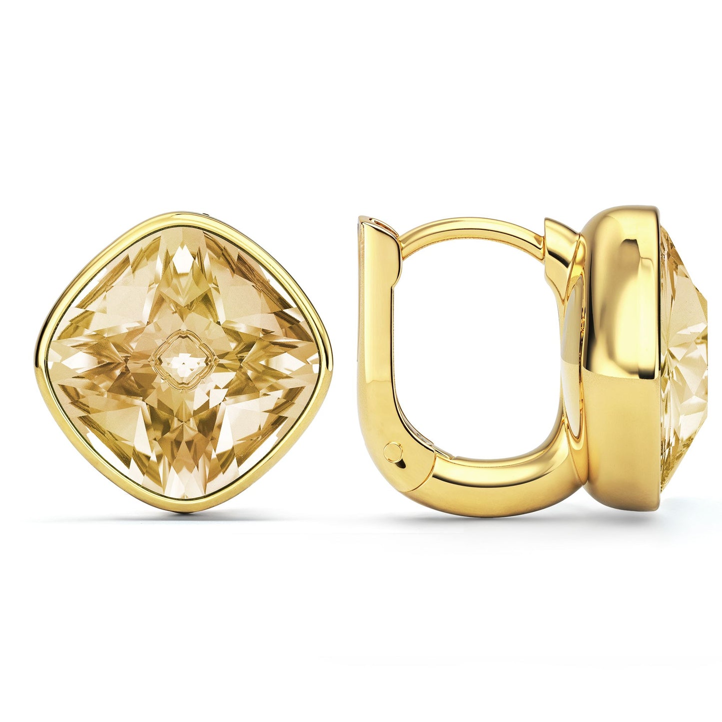 Crystal Golden Hoop Earrings - Gold Plated