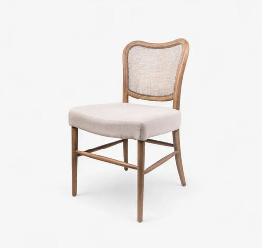Emelia Natural Rattan & Linen Dining Chair