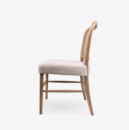 Emelia Natural Rattan & Linen Dining Chair