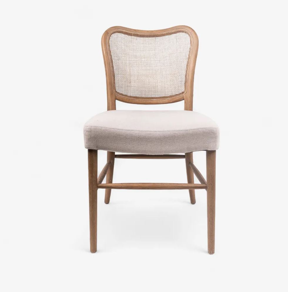 Emelia Natural Rattan & Linen Dining Chair