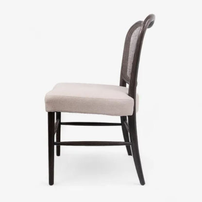 Emelia Ebony Rattan & Linen Dining Chair | In Stock & Ready To Ship