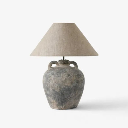 Emilia Small Terracotta Lamp Base – Aged Grey Finish