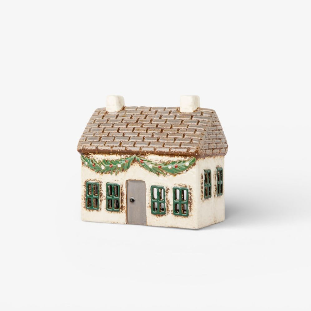 Christmas Tea Light Cottage with Swag