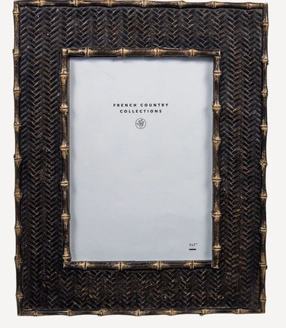 Matteo Dark Rattan Photo Frame 5" x 7"