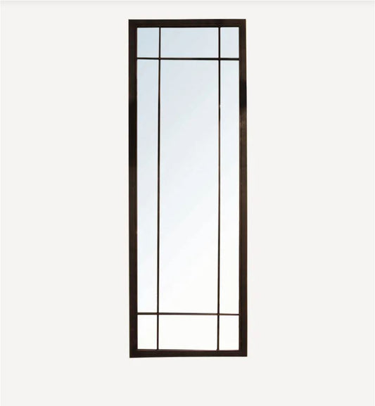 Full Length Rustic Black  Iron Grid Mirror