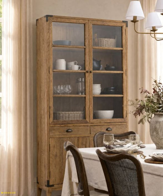 Baldwin Oak & Glass Bookcase Cabinet | Pre Order Now |  Arriving Mid October