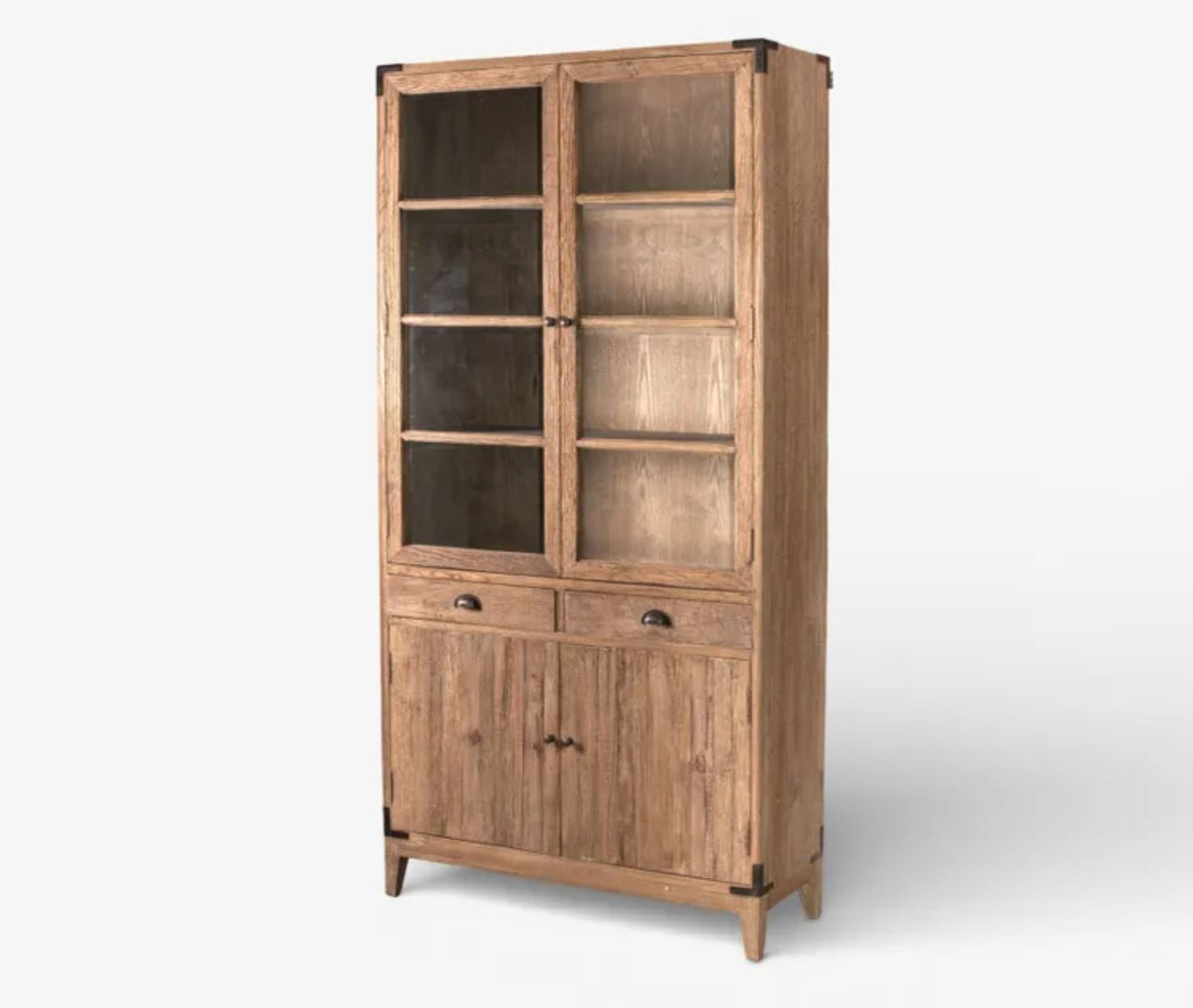 Baldwin Oak & Glass Bookcase Cabinet | Pre Order Now |  Arriving Mid October