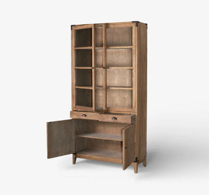 Baldwin Oak & Glass Bookcase Cabinet | Pre Order Now |  Arriving Mid October